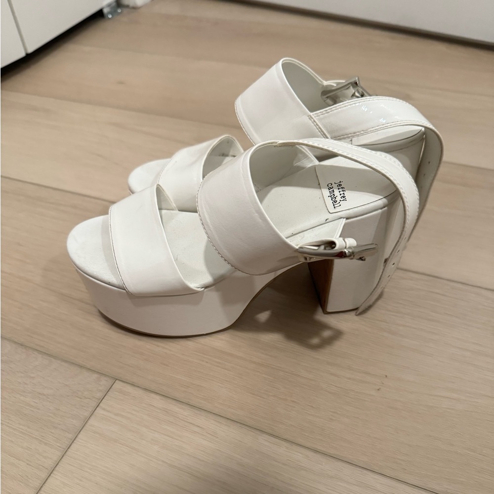 Jeffery Campbell White Moody Platform Heels
